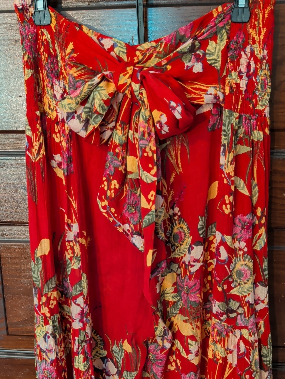 Free People FP One Aloha printed wide-leg Flowy pants Red Tropical Floral L - Picture 5 of 11